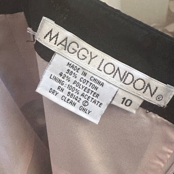 Maggy London Black Pink Polka Dot Lined Halter Dress Sz 10 - Picture 6 of 13